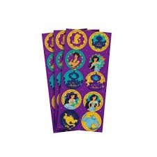 Adesivo para Lembrancinhas Aladdin kit com 3 Cartelas.
